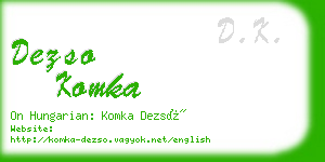 dezso komka business card